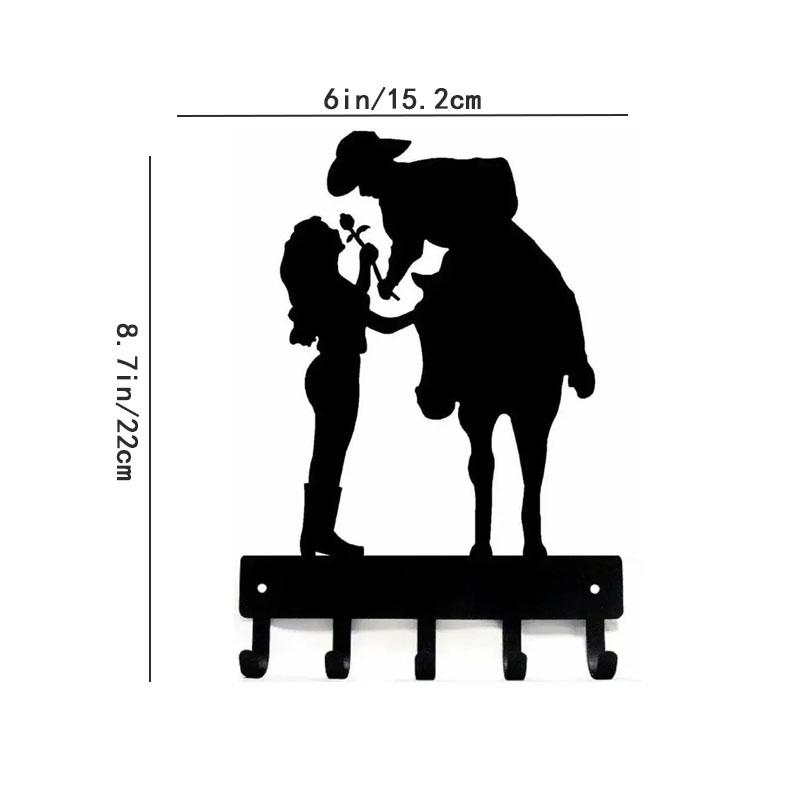 Wall Mounted Hook Up Romantic Couple Key Rack Hanger Metal Pendant Wall Art Home Hook for Wall Iron Art Coat Hanger Key Holder