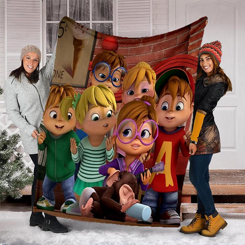 Alvin Chipmunks Theme Printed Blanket Perfect For Couch Bed Travel Outdoor Use Machine Washable Cozy Durable