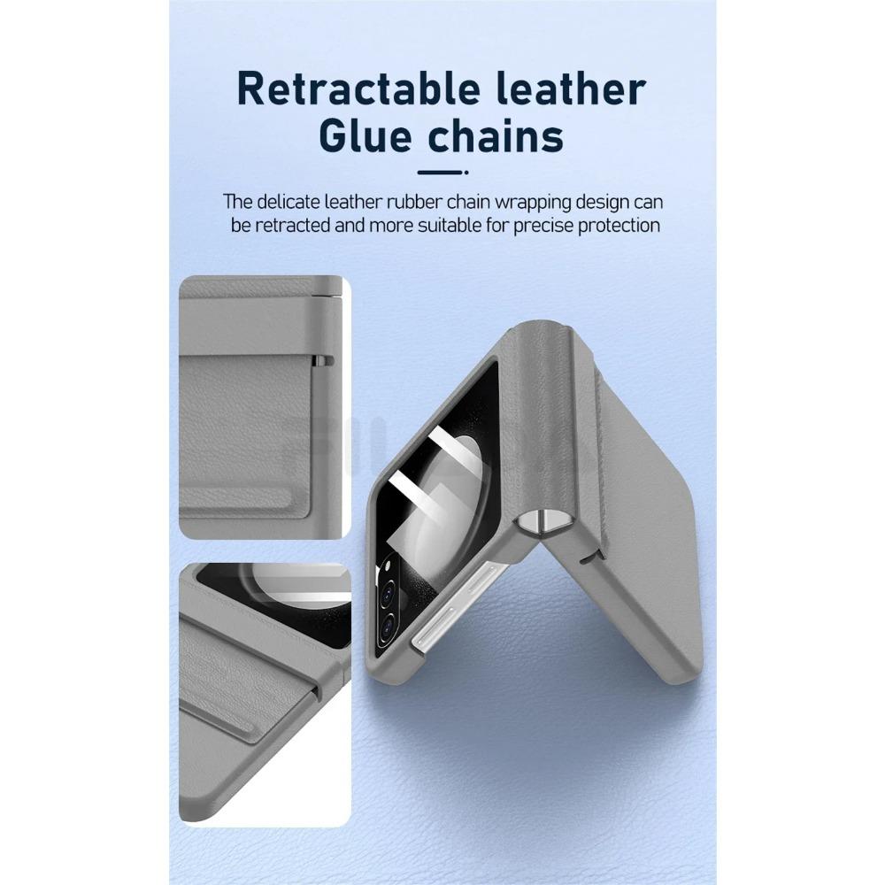 Роскошный матовый кожаный цветной шарнир для Samsung Galaxy Z Flip 6 5 5G чехол с зеркальной пленкой защитный складной противоударный полная защита