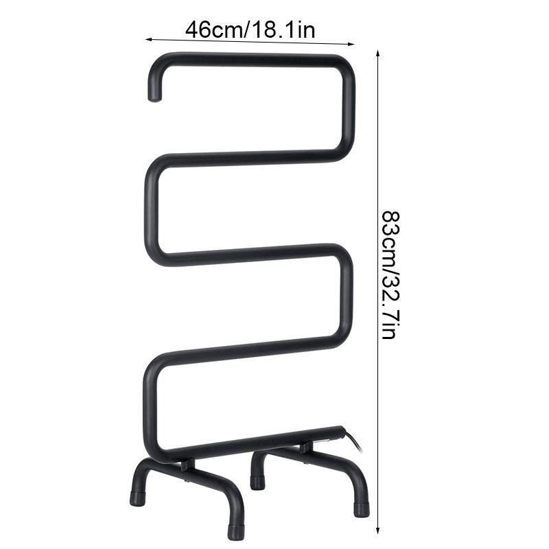 S-образная температура, полотенцесушитель, сушилка для ванной, электрическая нагревательная вешалка для полотенец, напольная подставка, держатель для полотенец, постоянный черный/белый