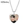 Bts Park Jimin Heart Shaped Pendant Necklace With Timeless Gemstone Charm In Alloy