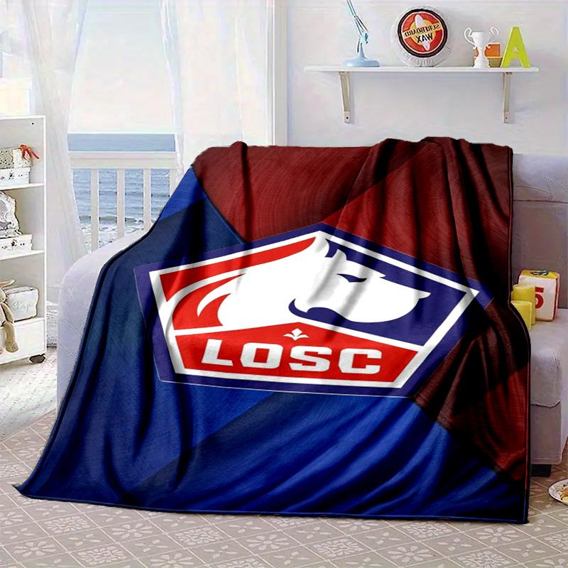 Losc Football Crest Portable Blanket/Soft Blanket Bedding Blanket Suitable for Travel Camping Living Rooms Offices Sofas Fan Gifts