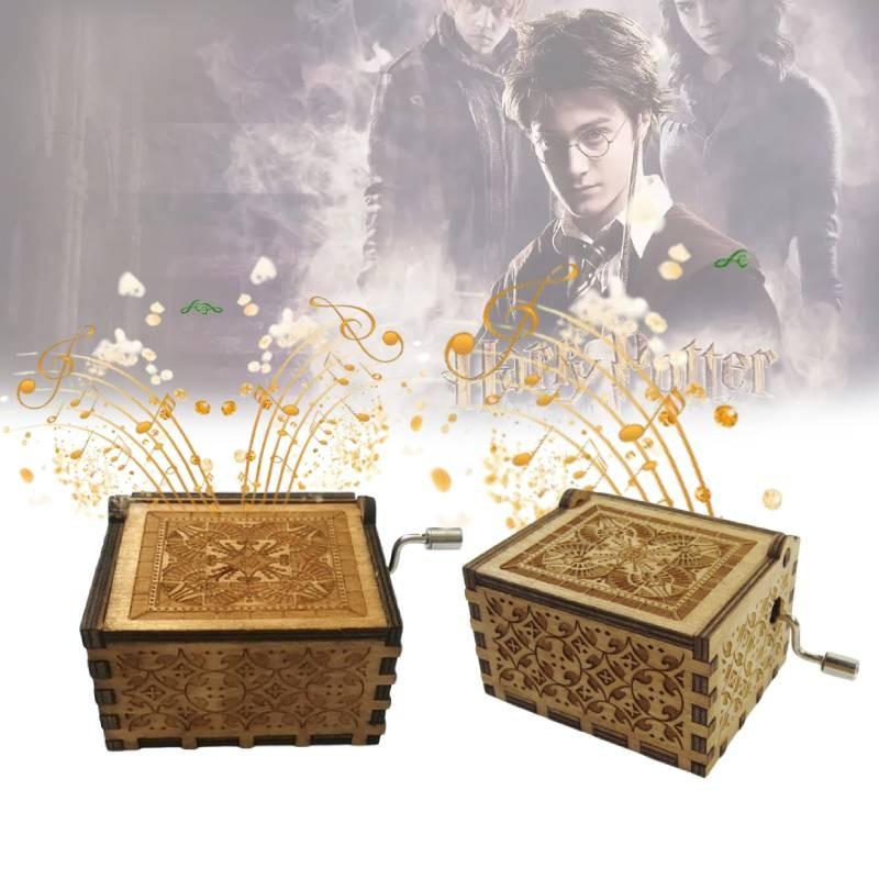 Harry Potter And The Sorcerers Stone Wooden Music Box With Carving For Gift Giving Special Characters Included
