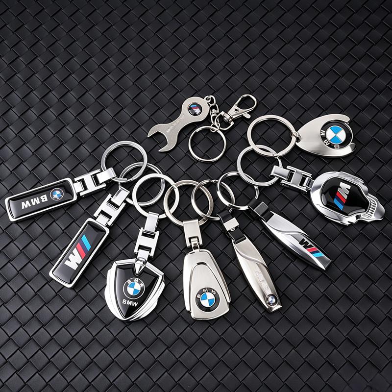 1Pcs Metal/Leather Keychain Hand-Woven Key Rope Key Ring Auto Emblem Accessories For BMW E90 E87 F30 E60 F01 F02 G20 X1 X3 X4 X5 rvsh75