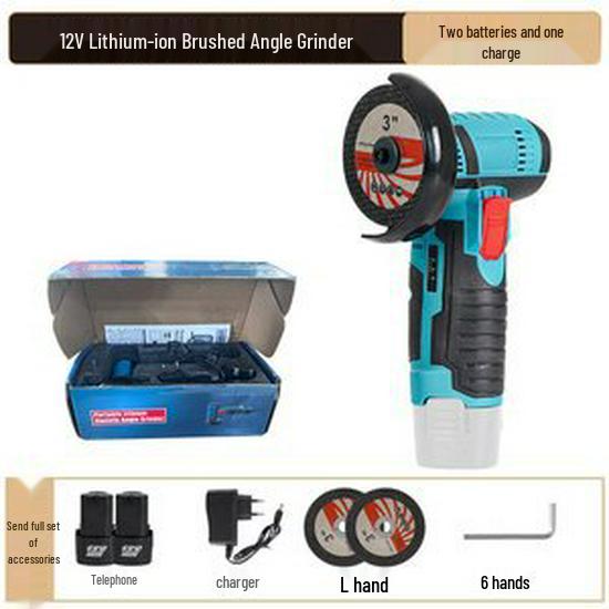 Беспроводная литиевая аккумуляторная мини-угловая шлифмашина: Компактный, многофункциональный режущий и шлифовальный инструмент с двигателем с коллектором из полированной меди