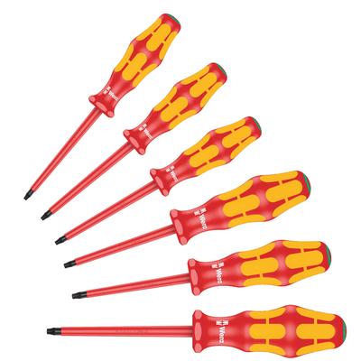 WERA Kraftform Plus Рукоятка Изолированный Набор Отверток Torx 6 штук (133356)