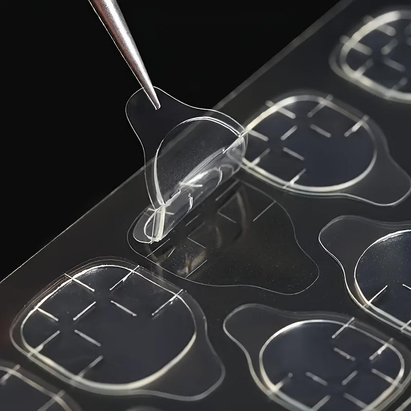 10 Sheet Double Sided Adhesive Tape Glue for Wearable False Nails Removable Clear Jelly Tabs Press On Nails Sticky Tape Glue