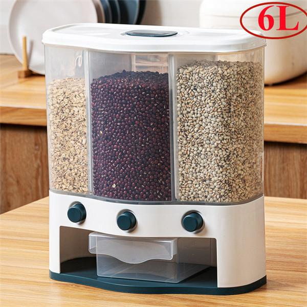 Настенное ведро для риса 10 л/6 л, секретный ящик для хранения пищевых зерен, герметичный влагостойкий резервуар, кухонный контейнер для диспенсера для круп