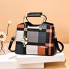 Fashion Splicing Handle Bag For Women PU Leather Shoulder Bag Large Capacity Pendant Handbag Luxury Crossbody Bag