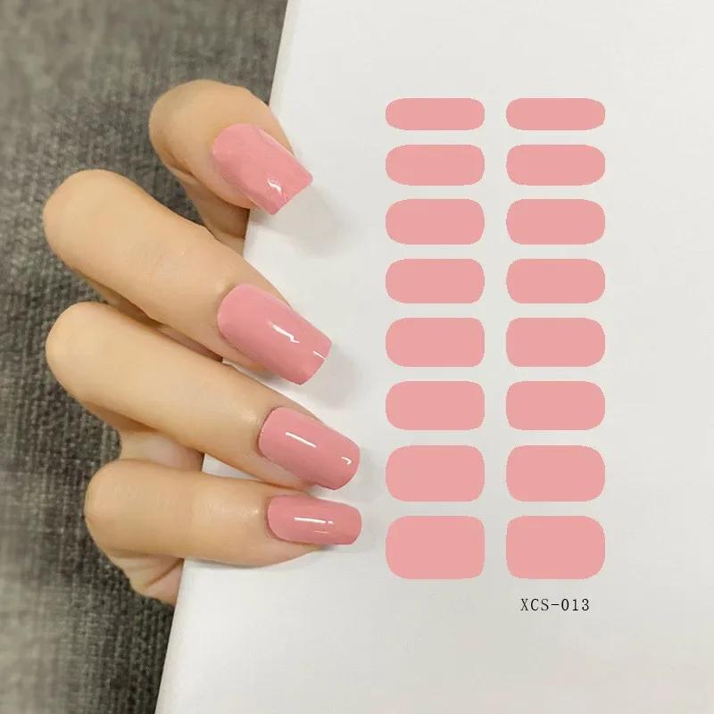 53 Colors Nail Polish Stickers Pure Strips Waterproof Adhesive Nail Full Sticker Environmental Protection DIY Nai Stickers