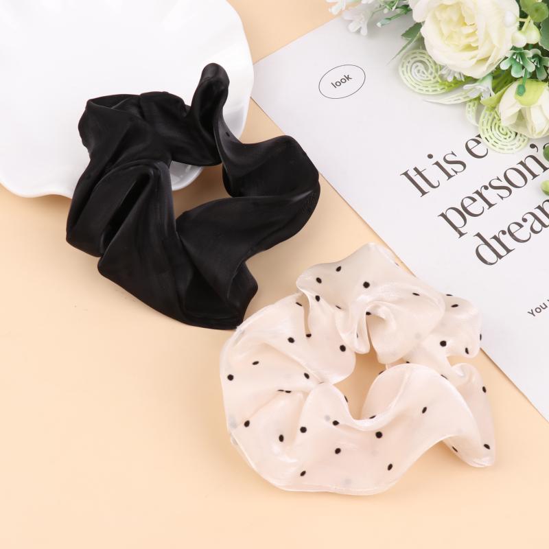 Women Oversized Scrunchies  Dot Point Mesh Hair Rope Large Fabric Elastic Hair Band Ponytail Holder Headwear