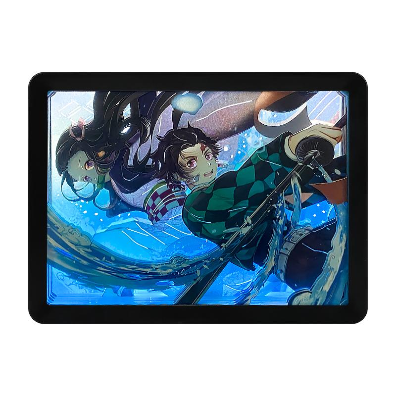 Световой короб в стиле аниме «Любовь», светодиодный ночник, 3D резьба по бумаге, теневой ящик, рамка, Usb прикроватная лампа, декор комнаты, настенное искусство, подарок на день Святого Валентина