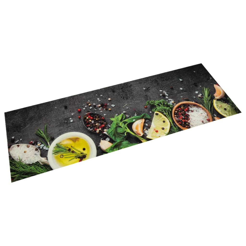 Washable Kitchen Runner Spices Design 60x180 cm Velvet
