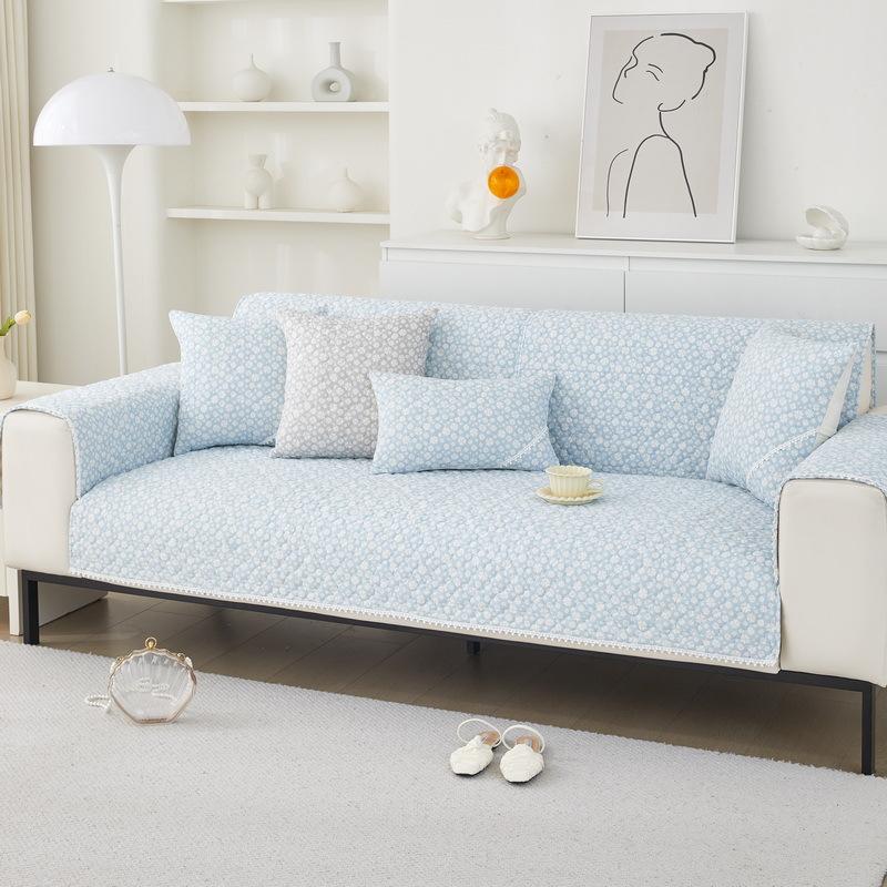 Чехол для дивана с цветочным узором на четыре сезона, хлопковая подушка для дивана, декоративная подушка в пасторальном стиле, прямой ряд, три сиденья, чехол для дивана