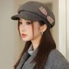 Осень и Зима Милая Восьмиугольная Шляпа Утолщенная Шерстяная Шляпа Газетчика Ретро Литературный Берет Новая Шапка