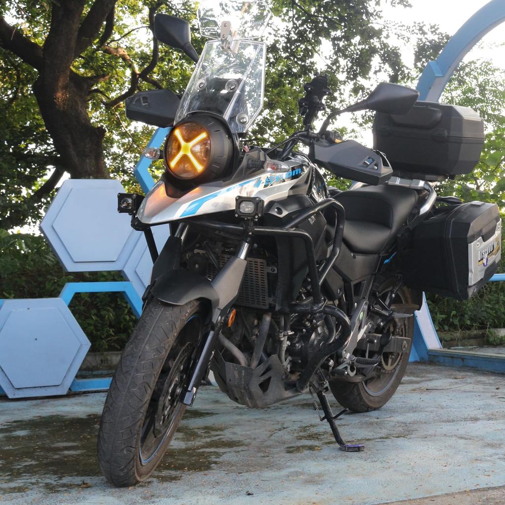 Motikvans 250 светодиодных фар H4 дальнего света ближнего света переключение DRL фары Применение Suzuki Vstrom 250 DL250 Высокая яркость водонепроницаемый DRL V-Strom