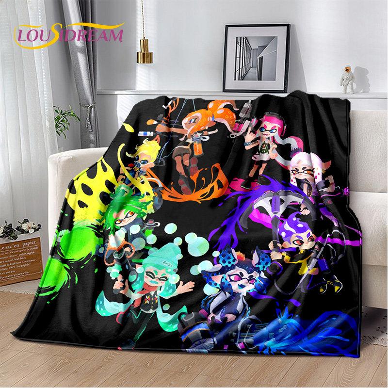 Мягкое плюшевое одеяло с играми, Splatoon, мультфильмом, фланелевое одеяло, одеяло для гостиной, спальни, кровати, дивана, чехол для пикника Bettdecke