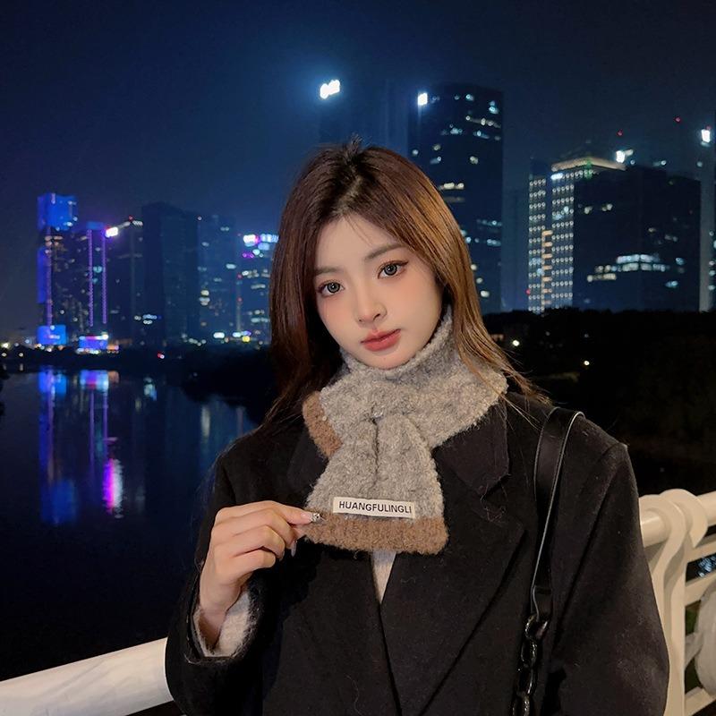 New Scarf Women's Autumn and Winter Warm Plush Scarf Thickened Cute Girl Heart Small Fresh Neck Cover