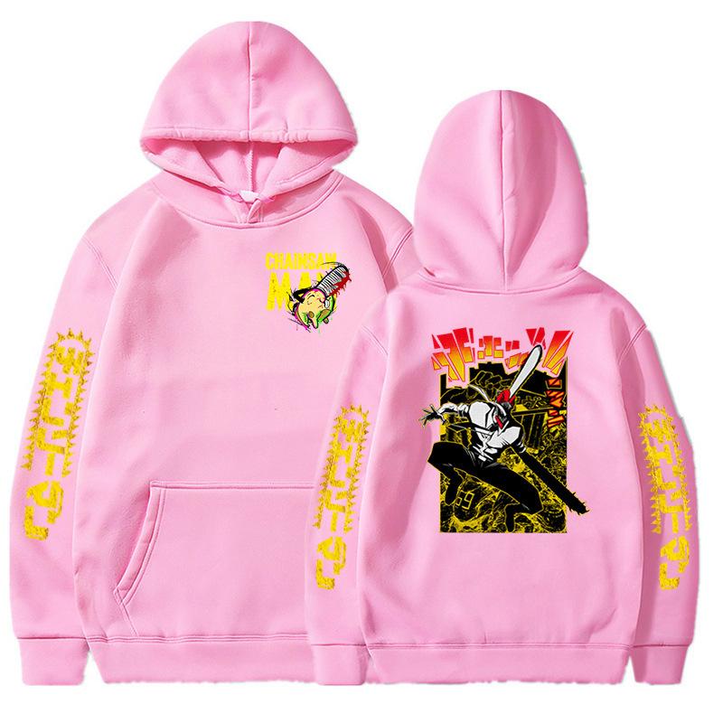 Японское аниме Человек-бензопила Харадзюку Толстовки Манга Графические Хлопковые Толстовки с Капюшоном Мультяшные Принты Пуловеры Толстовки Унисекс Уличная одежда