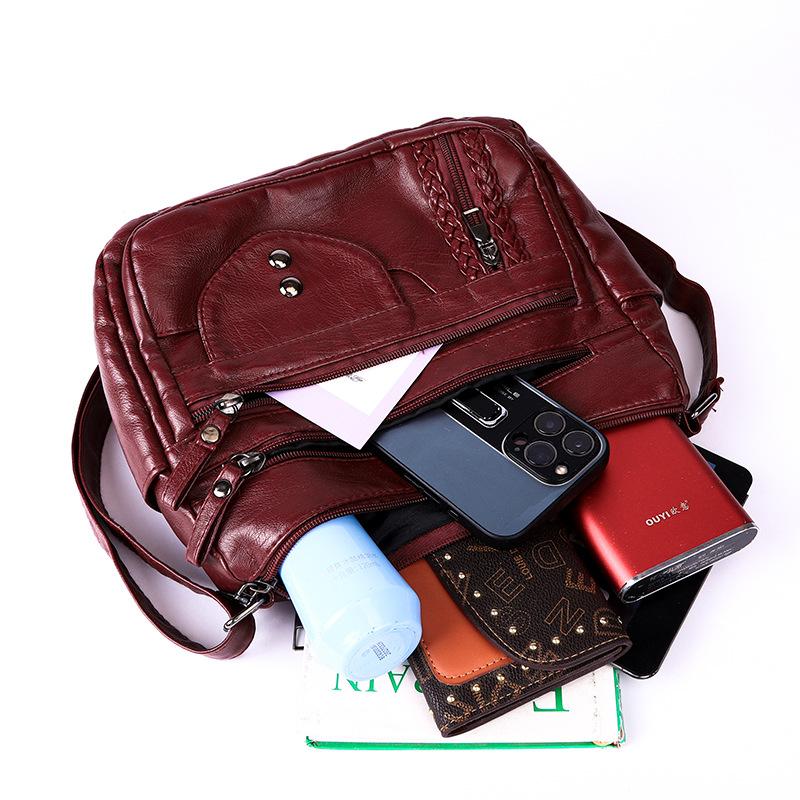 New Vintage Soft Leather Women's Crossbody Bag - Large Capacity Fashion Shoulder Bag, Elegant and Fashionable Design for Ladies