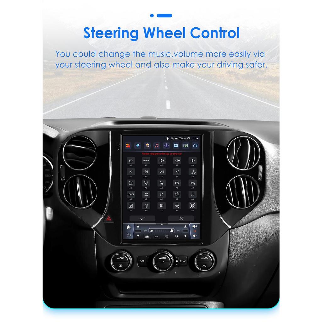 OSSURET Android Car Radio для VW Volkswagen Tiguan 2007-2016 Мультимедиа 9,7-дюймовый вертикальный экран Carplay Android Auto GPS RDS FM Интеллектуальный экран