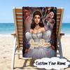 Custom Name Fantasy Labyrinth Adventure Microfiber Beach Towel Super Soft & Absorbent for Bath, Beach, Travel  Bath Time Accessory, Fan gifts