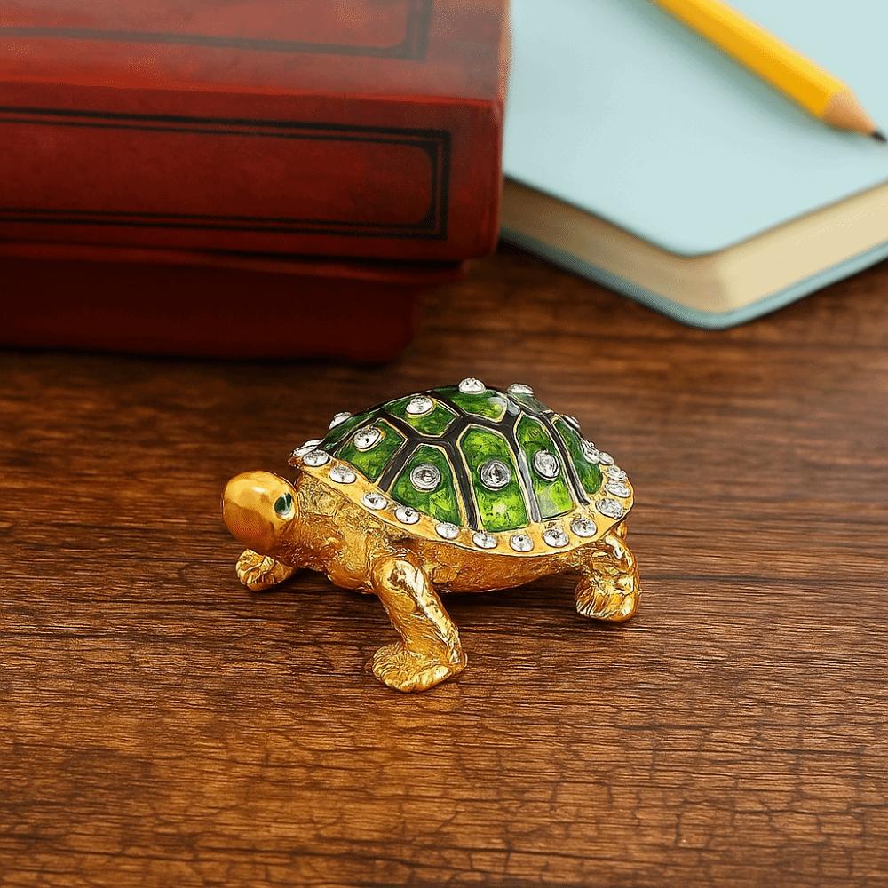 Elegant Vintage Storage Case Decorative Metal Turtle Ornament Turtle Jewelry Box  for Women