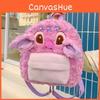 Cute Pink Cartoon Angel Flower Decor Plush Backpack For Students Daily Use