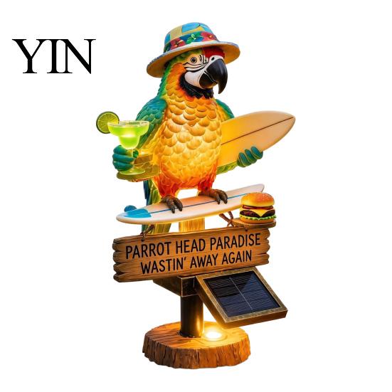 Outdoor Bird Light Solar-Powered Parrot Garden Light, Waterproof Stake Lamp with Auto On/Off, Decorative for Patio Pathway