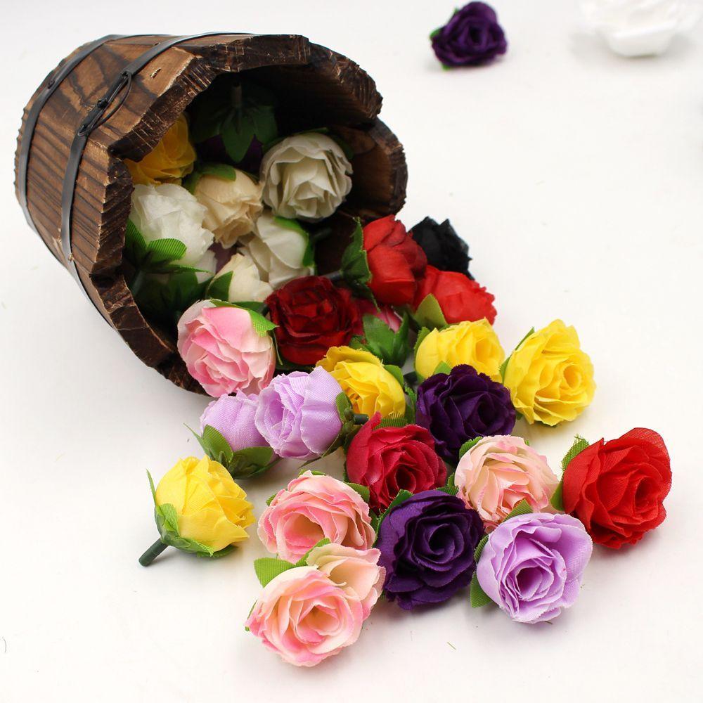 20/50pcs DIY Craft Beautiful Floral Wedding Decoration Artificial Rose Flower Heads Fake Bouquet