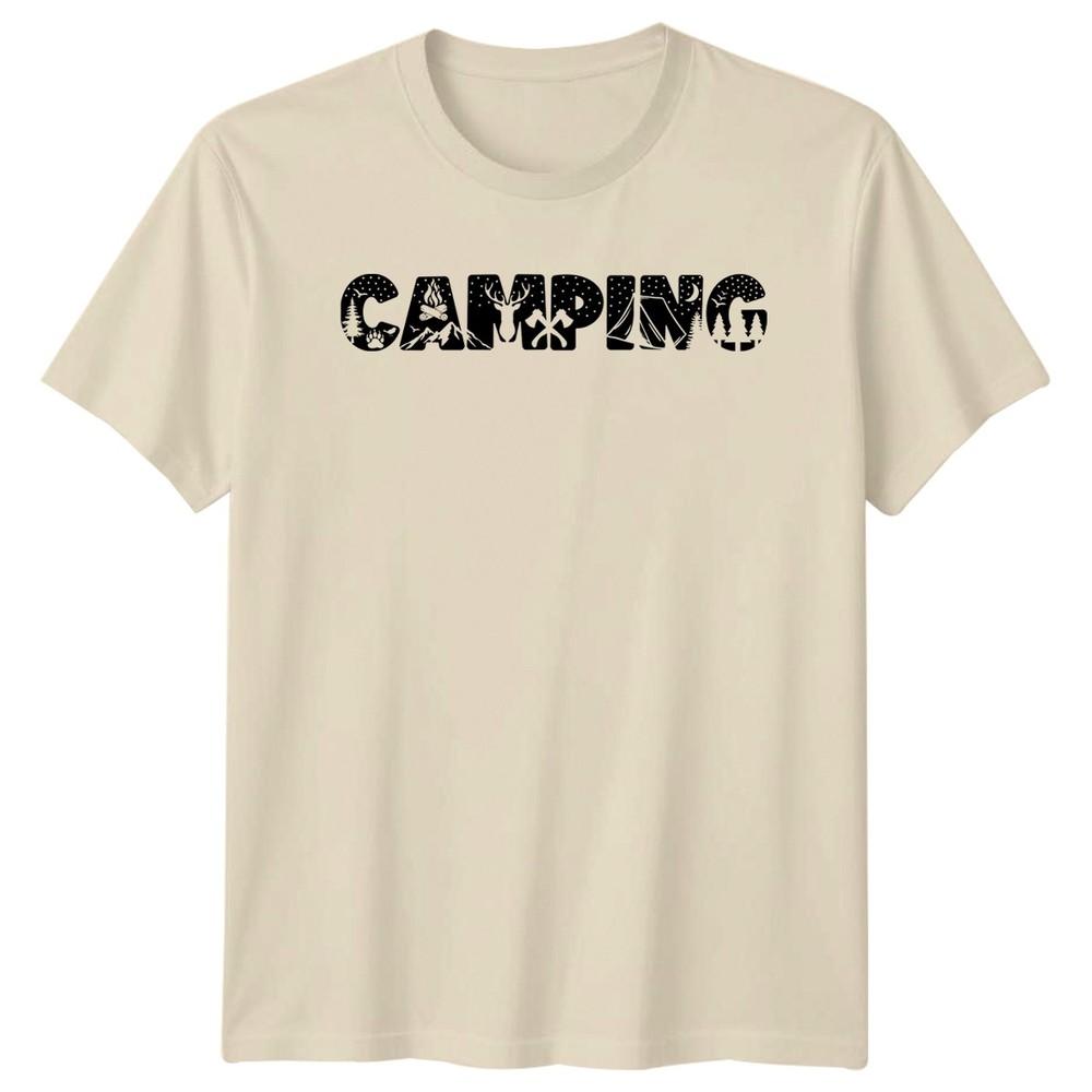 Camping TShirt Nature Silhouette Outdoor Adventure Fathers Day Gift