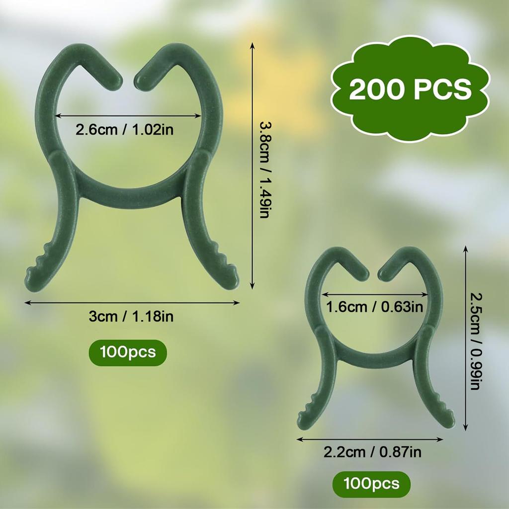 200 шт. Зажимы для подвязки садовых лоз Садовая бабочка-пряжка Пряжка для связки растений Распорка для томатов Садовый держатель для растений Инструмент