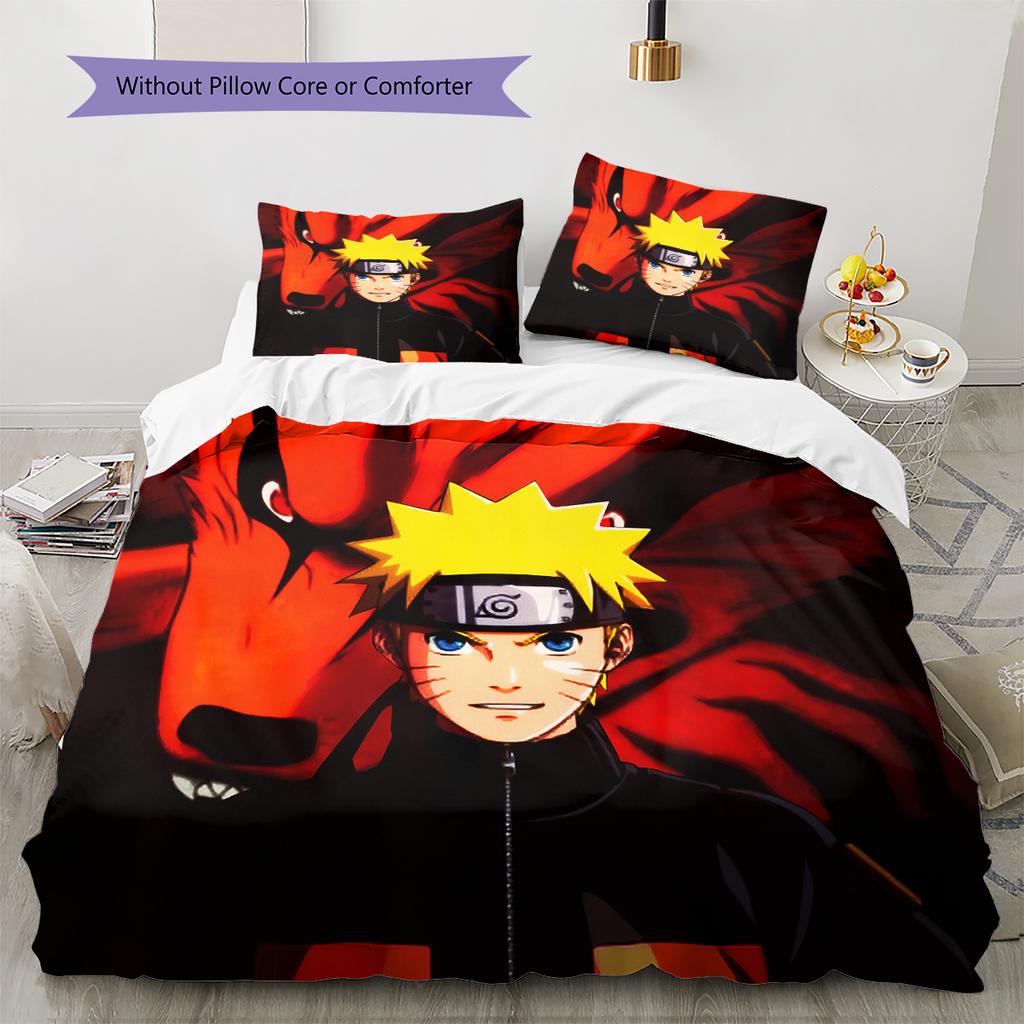 Naruto Uzumaki Naruto Pattern Bedding Home Decoration Birthday Gift (1 * duvet cover + 2 * pillowcase, without core)