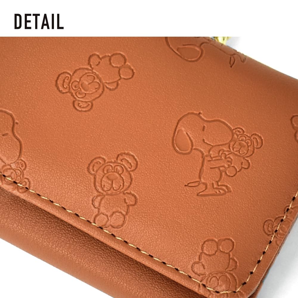 Складной компактный синтетический монетный кошелек High School 0113 Camel [Snoopy], кошелек, тройной, кошелек, кошелек, кожаный, кошелек, застежка, для женщин, для девочек, для взрослых,