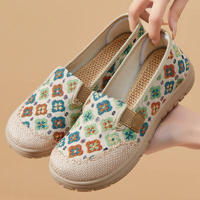 Женские туфли на плоской подошве, дышащие эспадрильи, туфли на плоской подошве без застежек, повседневные балетки, туфли-лоферы с круглым носком, удобная рабочая обувь для ходьбы