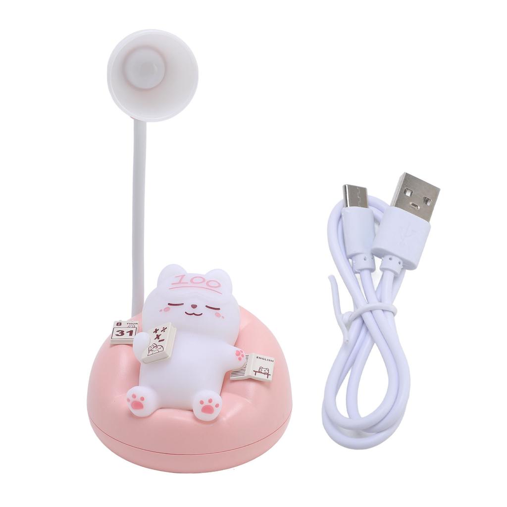 Настольный ночник в форме милого кота, 3 яркости, прикроватная лампа для ухода за глазами в виде животного для спальни, розового цвета
