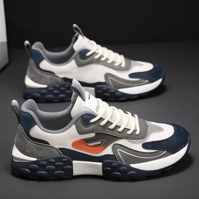 New Mesh Breathable Men's Sports Shoes Men's Sports and Leisure Shoes British Fashion Trendy Shoes Dad Shoes