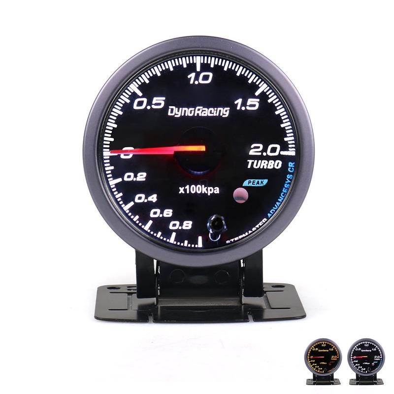 Dynoracing 60MM Black Face Car Turbo Boost gauge 2 BAR With White &Amber Lighting turbo boost meter/Car Meter TT101478