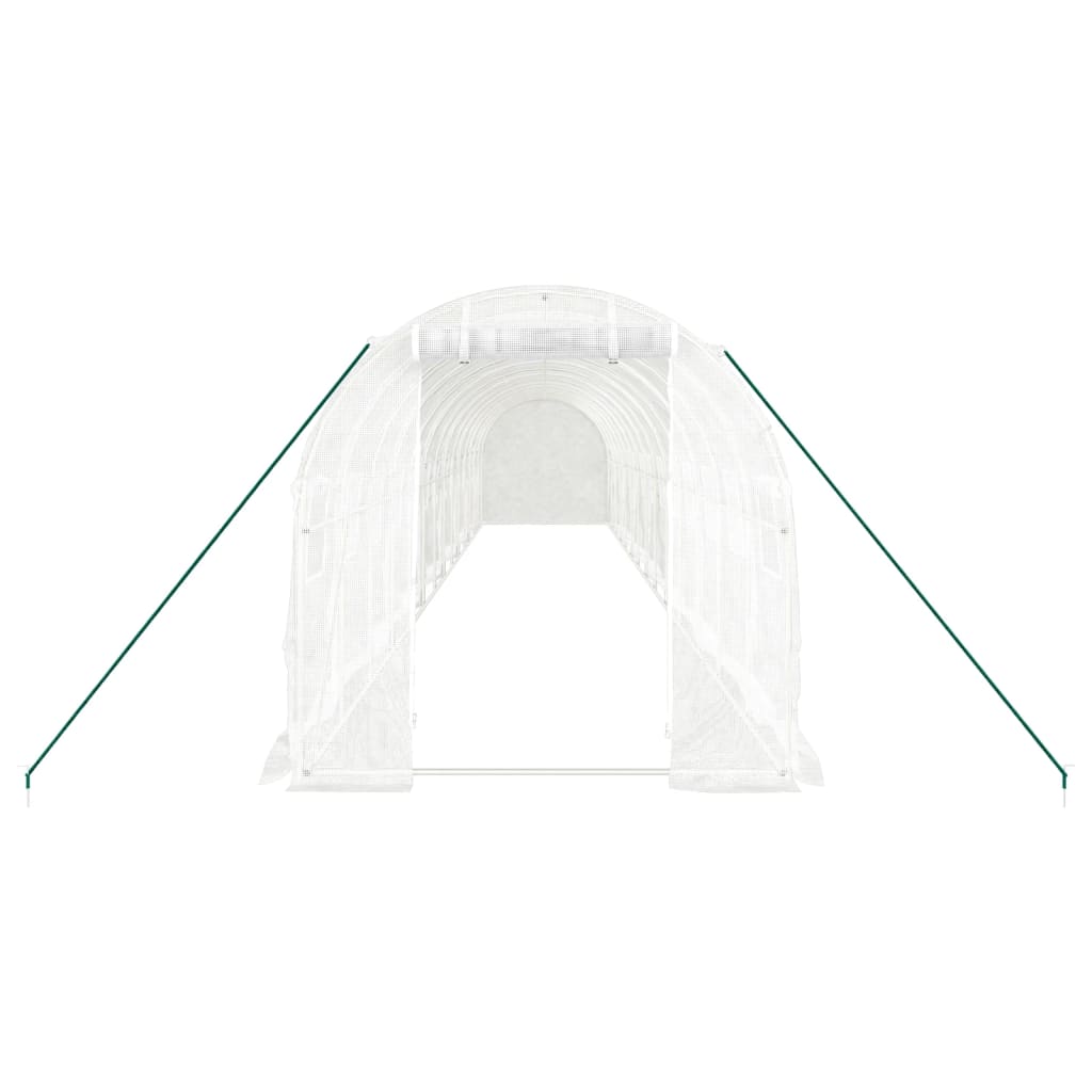 Greenhouse with Steel Frame White 28 m² 14 x 2 x 2 m