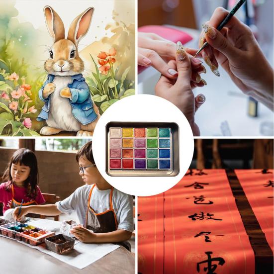 20 цветов, набор сверкающих акварельных красок с высокой прозрачностью и тонким распределением пигмента, набор для акварельной живописи