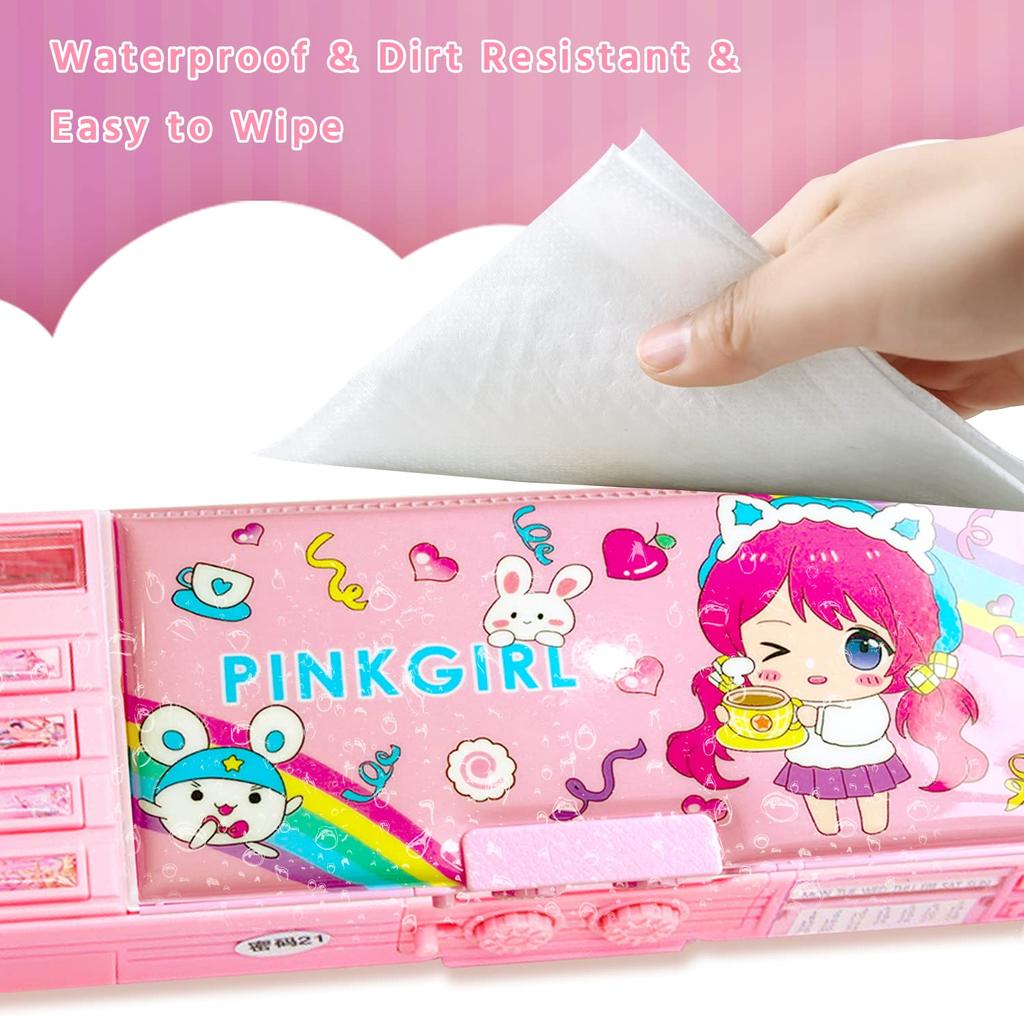 Пенал Lilybeauty для девочек начальной школы и пенал с паролем, с милыми канцелярскими товарами для мальчиков, двустороннее открытие, многофункциональный,