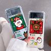 Роскошный чехол для Samsung Galaxy Z Flip 3 4 5G Funda Z Flip3, прозрачный ПК, жесткий противоударный чехол для телефона, милый рождественский снеговик