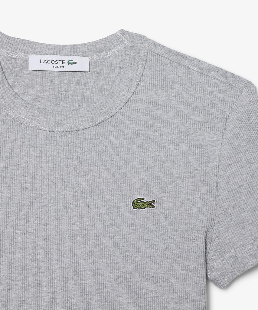 LACOSTE Женская облегающая футболка с коротким рукавом в рубчик Tf5538-56G Cca