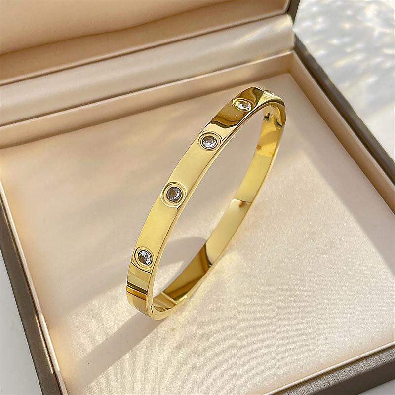 Gold Plating Lover Bracelets & Bangles for Women Charming Zirconia Couple Bracelet New Trendy Luxury Jewellery
