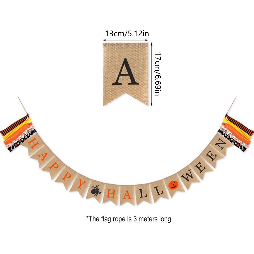 Баннеры на Хэллоуин с изображением паука и тыквы, ткани с буквенным принтом, флажки, праздничные гирлянды, подвесные украшения для дома и сада