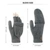 Thickening Fingerless Flip Gloves Wool Knitted Finger Free Gloves  For Men Women Unisex