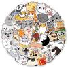 50PCS Cute Cartoon Cat Motorbike Helmet Stickers Creative Waterproof Rear Trunk Sticker Motorcycle Body Scratch Cover Decals