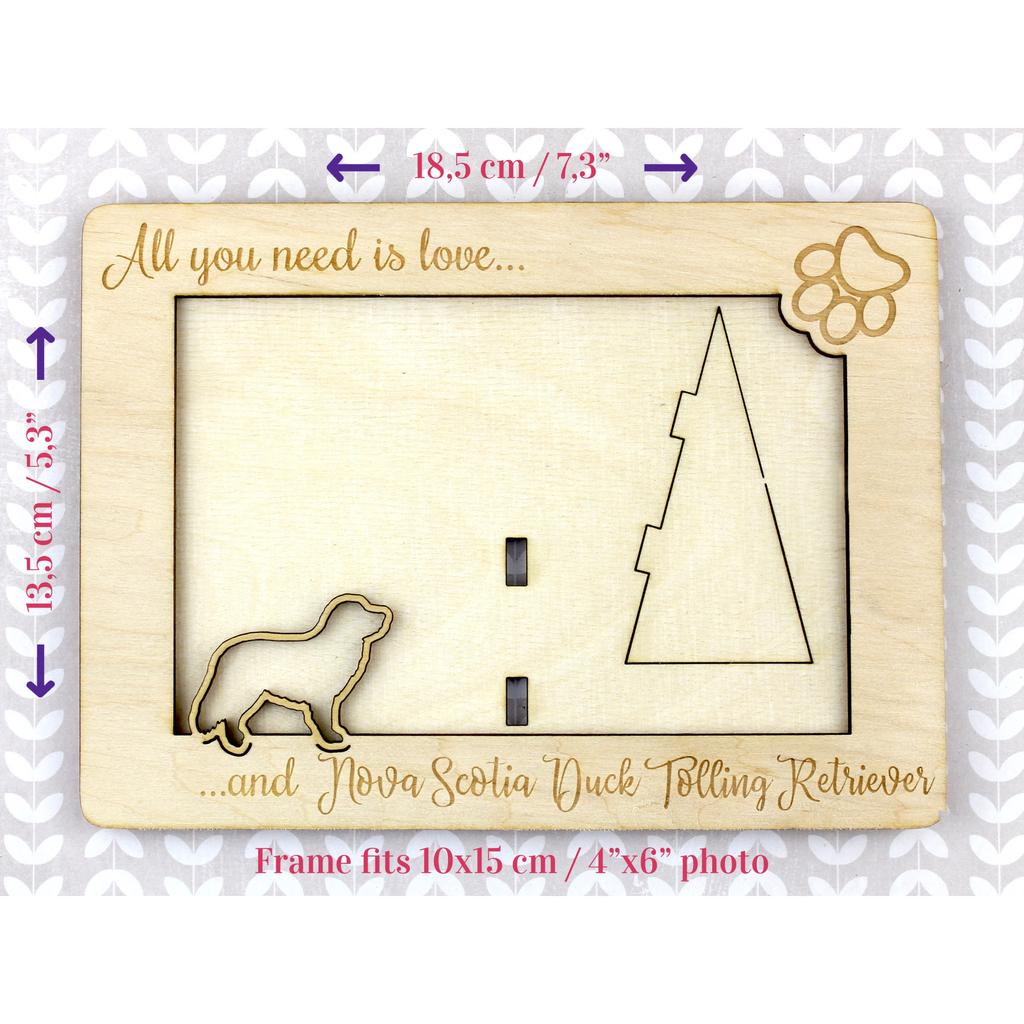 Nova Scotia Duck Tolling Retriever, Yarmouth Toller - Photo frame, engraved wooden frame, a lovely gadget for the dog lover by Art-Dog