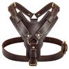 Genuine Leather Dog Harness Super Strong Big Large Dogs Harness Vest Real Leather Harness for Medium Large Dogs Pitbull Bulldog