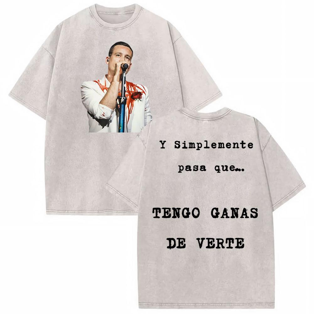 Rock Band Tan Bionica Chano Graphic T Shirt Men Women Harajuku Streetwear Tshirt Cotton Oversized Vintage Washed Tshirt
